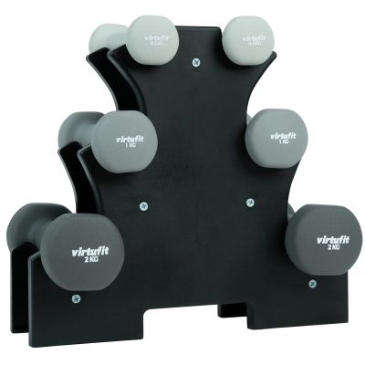 VIRTUFIT NEOPRENE DUMBBELL SET - BAR BELL SET - WITH HANDLE