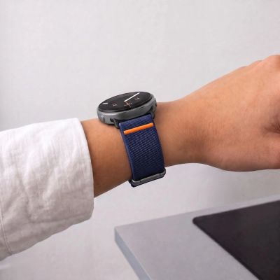 5. Tech-Protect Nylon Clasp Strap for Samsung Galaxy Watch 40/44/46 mm - Navy Blue