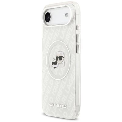 2. Karl Lagerfeld IML Glitter Karl&Choupette Heads Logo MagSafe Case for iPhone Air - Gray