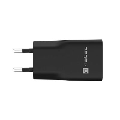 6. NATEC RIBERA GAN SLIM WALL CHARGER 1X USB-A + 1X USB-C 20W BLACK