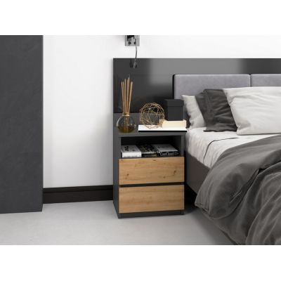 4. M1 bedside table 40x32xH59 anthracite/artisan