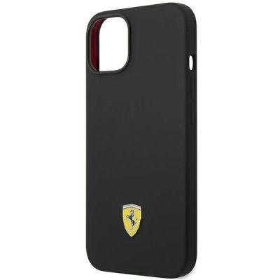 6. Ferrari FEHCP14SSIBBK iPhone 14 6.1" black/black hardcase Silicone Metal Logo