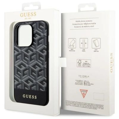 8. Guess GUHMP14LHGCFSEK iPhone 14 Pro 6.1" black/black hardcase GCube Stripes MagSafe