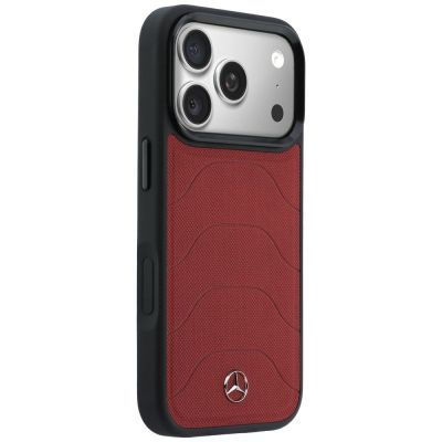 4. Mercedes Leather Mesh with Bow Line MagSafe Case for iPhone 17 Pro Max - Red