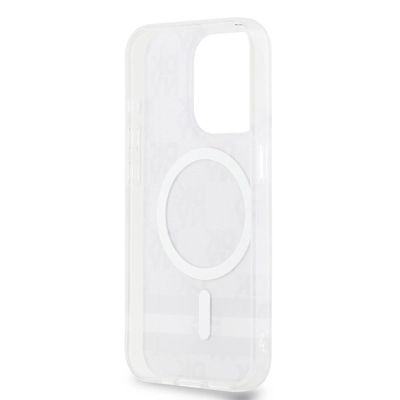 7. DKNY IML Checkered Mono Pattern & Printed Stripes MagSafe Case for iPhone 15 Pro Max - Black