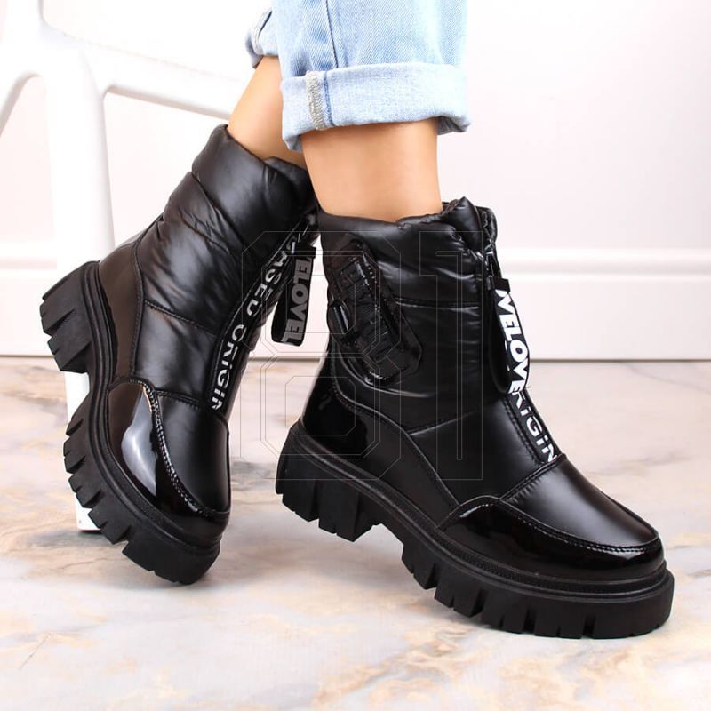 2. Filippo W PAW498A black insulated zippered snow boots
