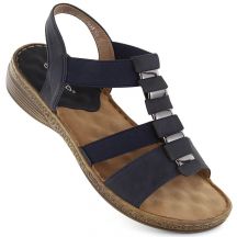 eVento W EVE405B slip-on sandals with elastic bands, navy blue