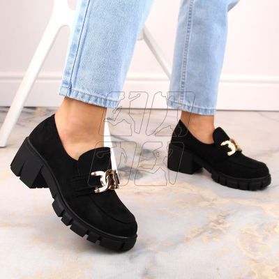 4. Vinceza W JAN250 suede high-heeled moccasin shoes, black