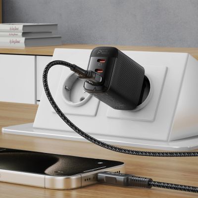 6. Acefast A108 GaN PD 67W 2xUSB-C 1xUSB-A Wall Charger - Black