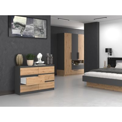 3. Chest of drawers M6 120x30xH77 anthracite/artisan