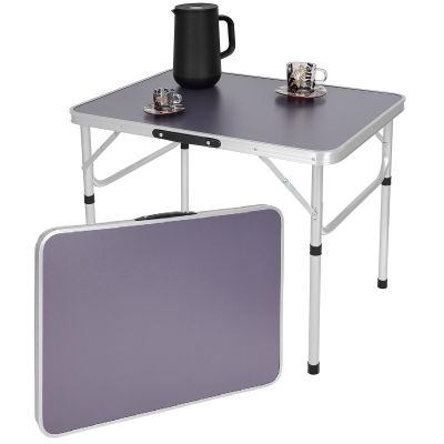 9. FOLDABLE CAMPING TABLE 75X55X25-59CM GRAY