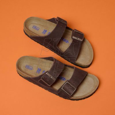 13. Birkenstock Arizona Soft Footbed Oiled Leather Habana Narrow Women's Slides (0452763)