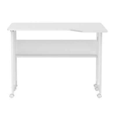 9. MACLEAN FOLDING DESK / TABLE MACLEAN, WHITE, MOBILE 100X73CM, MAX. 50KG, ANGLED, L-SHAPED, MC-126 L/W