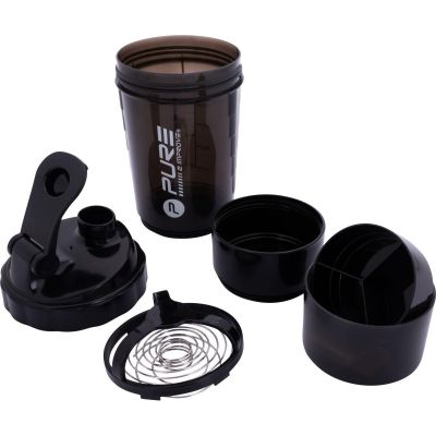 4. FITNESS SHAKER BOTTLE 500ML BLACK PURE 2 IMPROVE