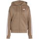 2. Women's adidas Essentials 3-Stripes Full-Zip Fleece Hoodie Light Brown KF6273
