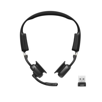 11. Shokz OpenMeet mic-ANC USB-C wireless bone conduction headphones + USB-A adapter black