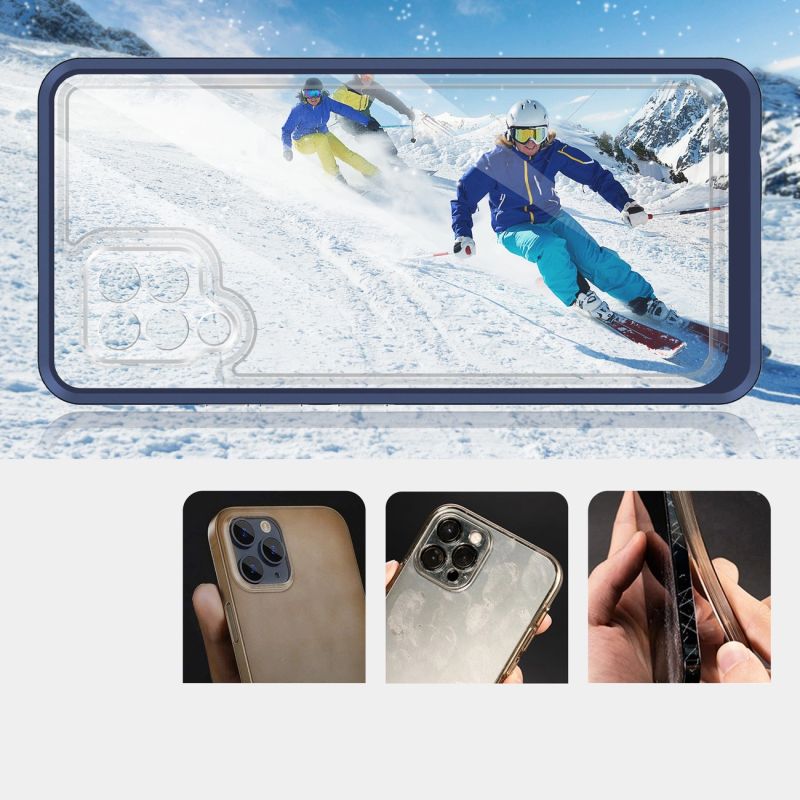 3. Clear 3in1 Case for Samsung Galaxy A42 5G Frame Gel Cover Blue