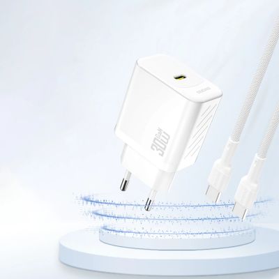 2. Dudao A27P 30W PD GaN USB-C Wall Charger - White