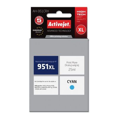 Activejet AH-951CRX Ink (replaces HP 951XL CN046AE; Premium; 25 ml; blue)