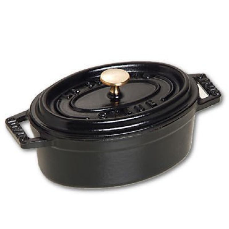 Staub Mini Oval Cast Iron Pot - 250 ml, Black