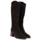 4. Women's leather cowboy boots with heels, suede, brown, Vinceza 133103
