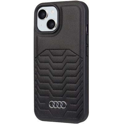 2. Audi Synthetic Leather Case with MagSafe for iPhone 15/14/13 - Black
