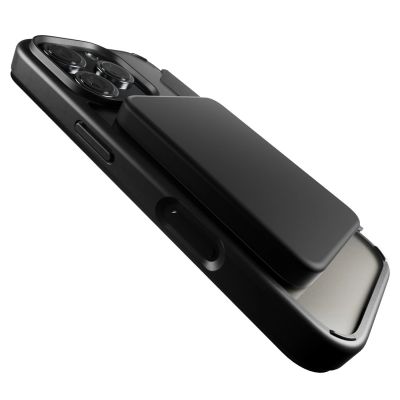 6. Puro Book Mag MagSafe Leather Case with Flap and Card Slot for iPhone 16 Pro - Black