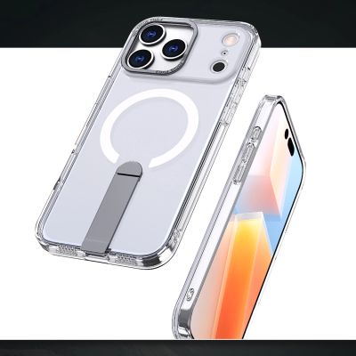 5. Hybrid Armor X Case for iPhone 17 Pro with Stand, Compatible with MagSafe - Transparent