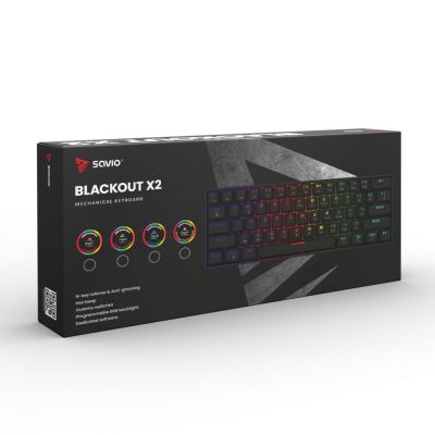 7. SAVIO MECHANICAL KEYBOARD BLACKOUT X2 OUTEMU BLUE HOT SWAP
