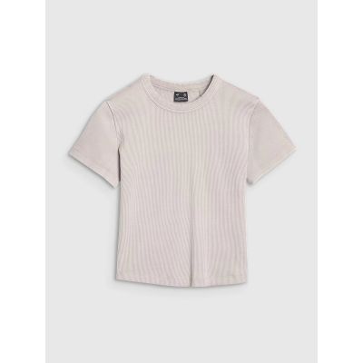 6. Women's slim ribbed t-shirt 4F 4FRSS25TTSHF2696-83S