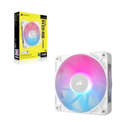 3. Corsair iCUE LINK RX120 RGB Computer Case Fan 12 cm White 1 pc.