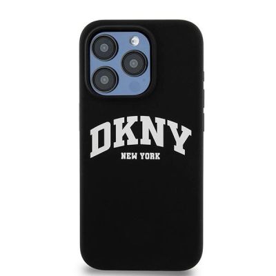 3. DKNY Liquid Silicone White Printed Logo MagSafe iPhone 15 Pro Case - Black