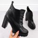 8. Black women's block-heel ankle boots M.Daszyński SA218-8