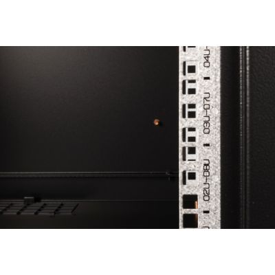 7. Digitus Unique 19" 9U rackmount network cabinet, 600x600, glass door, black, undivided, assembled, 100kg