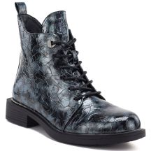 Women's patent leather ankle boots, gray, S.Barski HY62-8140