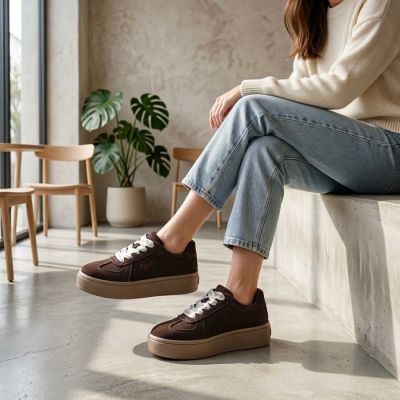 5. Women's brown platform shoes Big Star UU274004