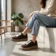 5. Women's brown platform shoes Big Star UU274004