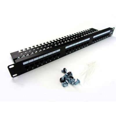 5. Patch-panel 19" DIGITUS DN-91524U-EC 24xRJ45 U/UTP k.5e 1U black guide
