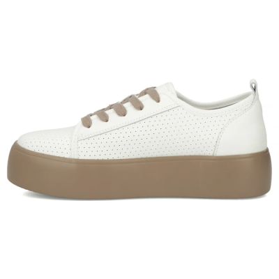 5. Women's leather sports shoes, white creepers, Filippo DP6116