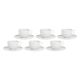 Set of 6 Corte Tea Cups with Saucers - White, 200 ml