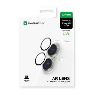4. AmazingThing AR 2 Lens Glass Full Clear Tempered Glass for iPhone 16 / 16 Plus - Transparent