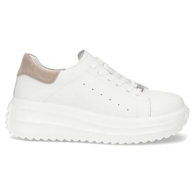 6. Women's leather platform shoes white Filippo DP6739