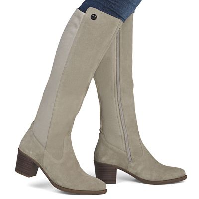 5. Women's leather insulated high-heeled boots, beige, Rieker Y2050-60