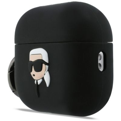 2. Karl Lagerfeld Silicone Karl Head 3D Case for AirPods Pro 3 - Black