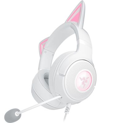 7. Razer Kraken Kitty V2 Wired Over-Ear Headset with Microphone and Noise Cancelling White