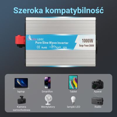 17. Extralink OPIP-1000W | Voltage converter | 12V - 230W, 1000W, pure sine