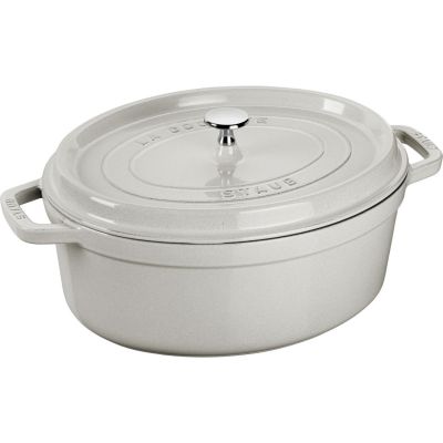 2. STAUB LA COCOTTE Oval Cast Iron Pot 3.2 ltr, Truffle