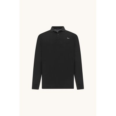 4. Paul&Shark men's cotton polo shirt black 99311003-11 - classic, elegant