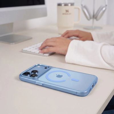 7. Tech-Protect MagZero MagSafe case for iPhone 17 Pro Max / 18 Pro Max - light blue matte