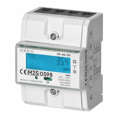 ORNO 3-PHASE METER 80A 3 MODULES